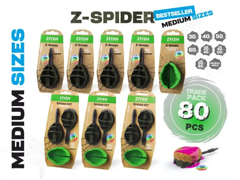 ZFISH Trade Pack Method Feeder Spider Medium 80 ks Objednat Nyní