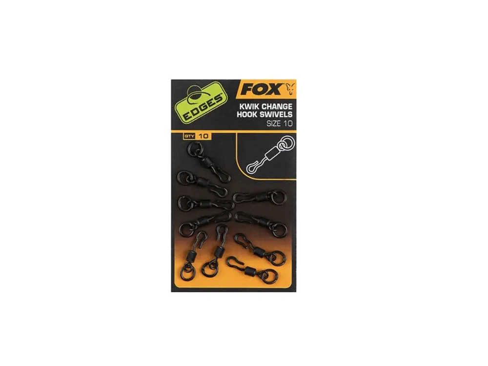Fox Obratlík Edges Kwik Change Hook Swivels 10ks Pouze Dnes