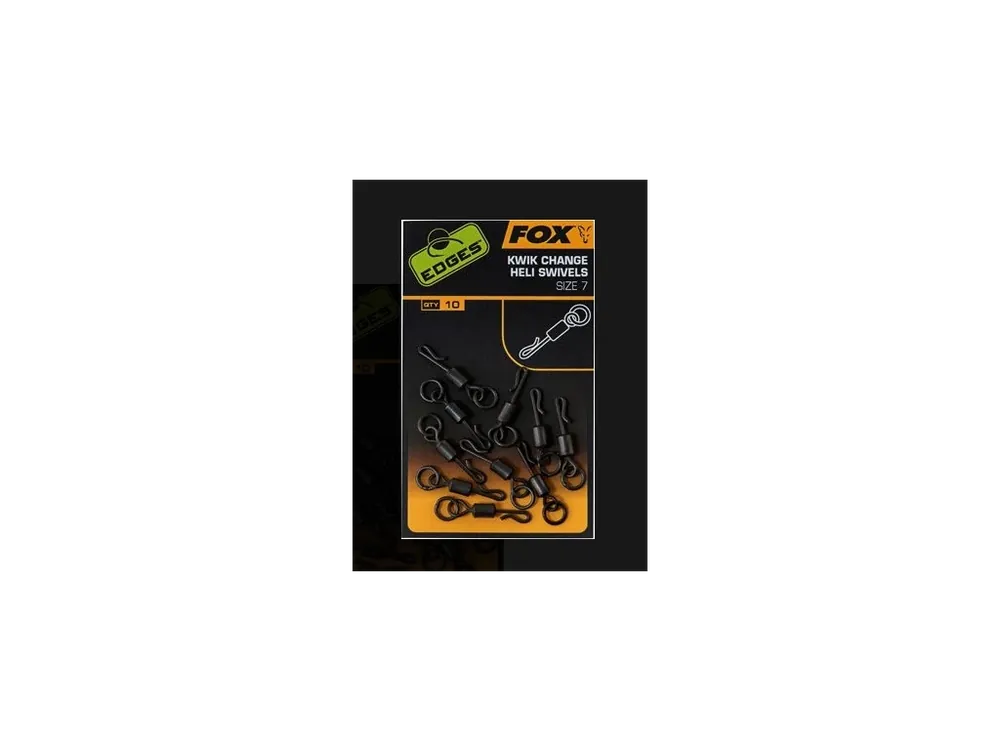 Nová Kolekce Fox Obratlík Edges Kwik Change Heli Swivels Size 7