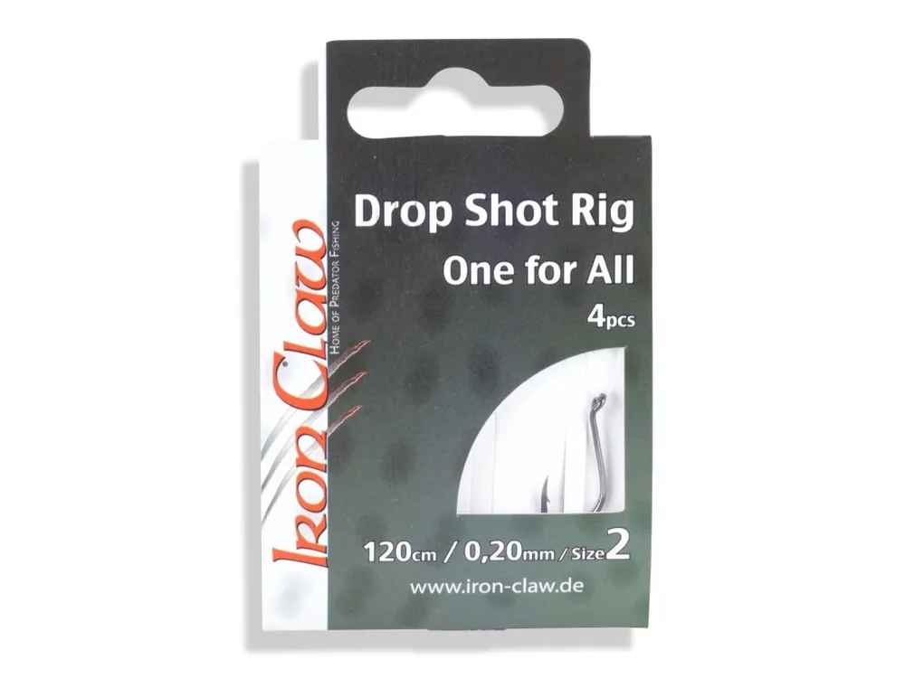 Autentický Iron Claw návazce Drop Shot Rigs 2 háčky průměr 0,20 mm 4 ks