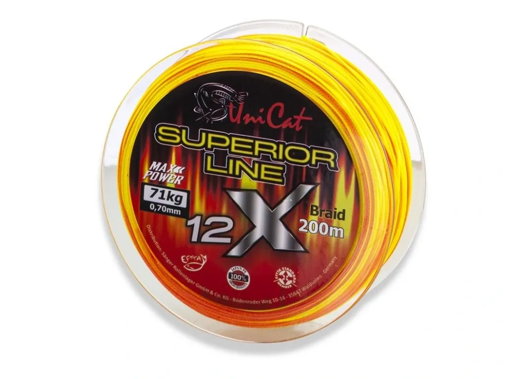 Uni Cat šňůra 12 X Superior Line 0,50mm, 200m, 51 kg Dokud Zásoby Vydrží