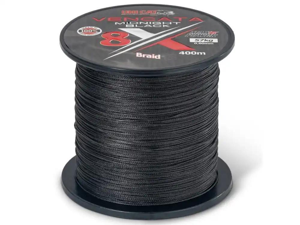 Uni Cat šňůra Vencata Midnight Black 8X 400m 0,50mm 48kg Sleva