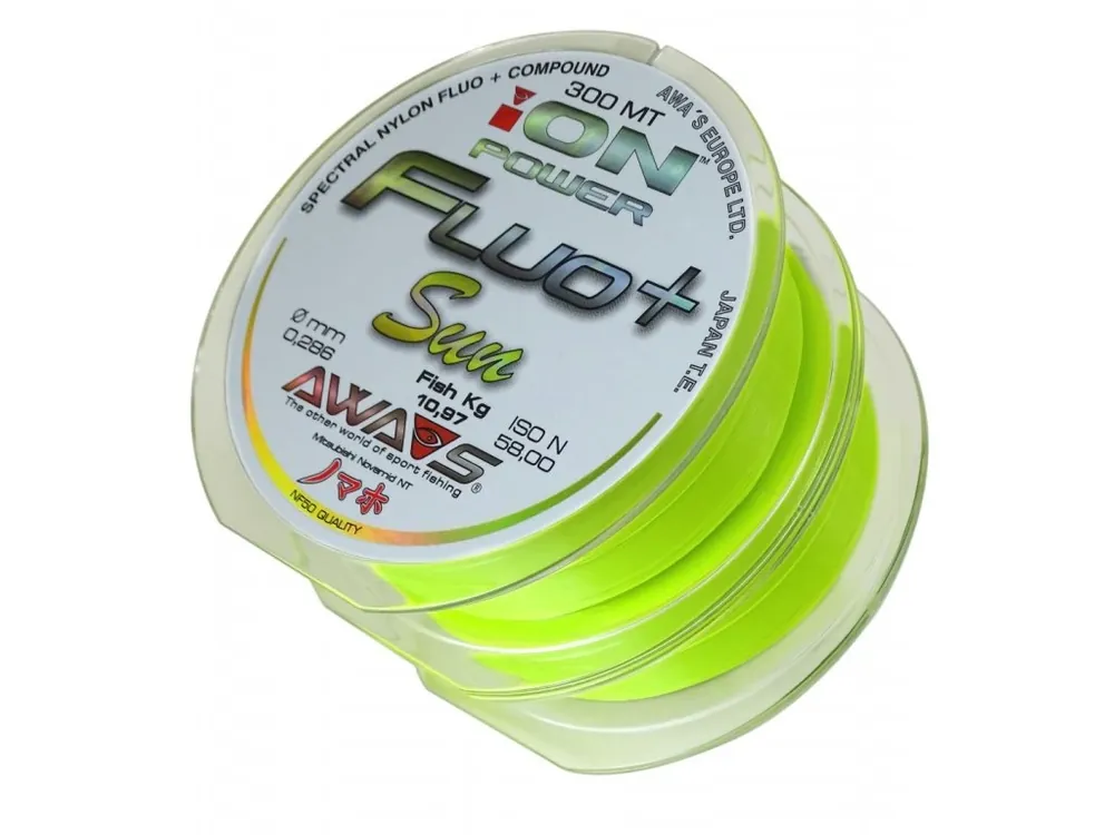 Awa-Shima Vlasec ION POWER Fluo+Sun 2x300m 0,309mm Nejprodávanější