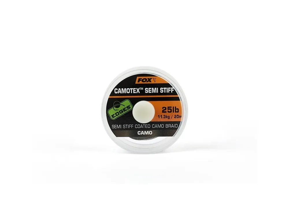 Akční Cena Fox Ztužená šňůrka Edges Camotex Semi Stiff Camo 20m, 35 lb
