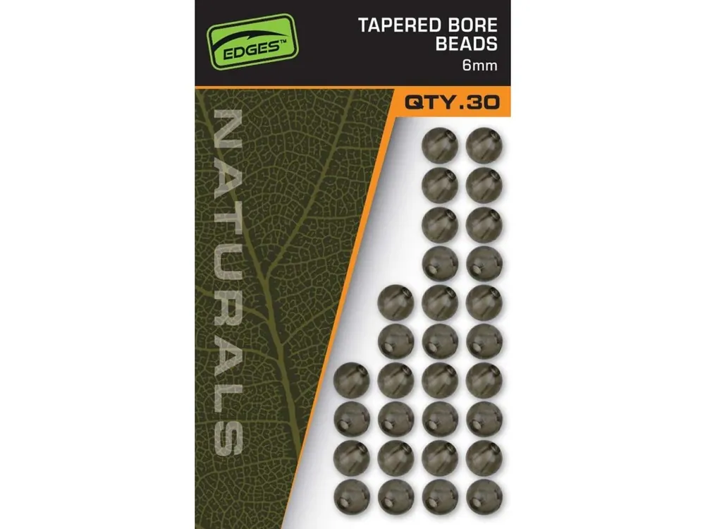 Must-Have Fox Nárazové Kuličky Edges Naturals Tapered Bore Beads 30ks 6mm
