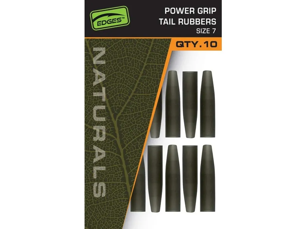Fox Převleky Edges Naturals Power Grip tail rubbers size 7 10ks Dokud Zásoby Vydrží
