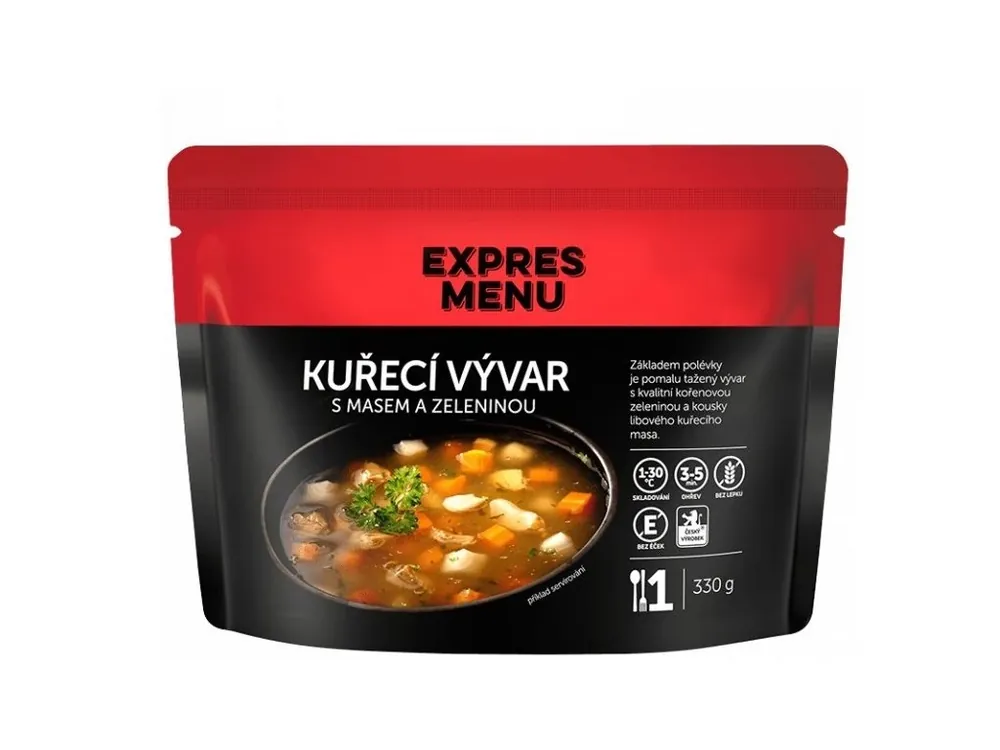 Expres Menu Kuřecí vývar s masem a zeleninou 1porce 330g Sleva