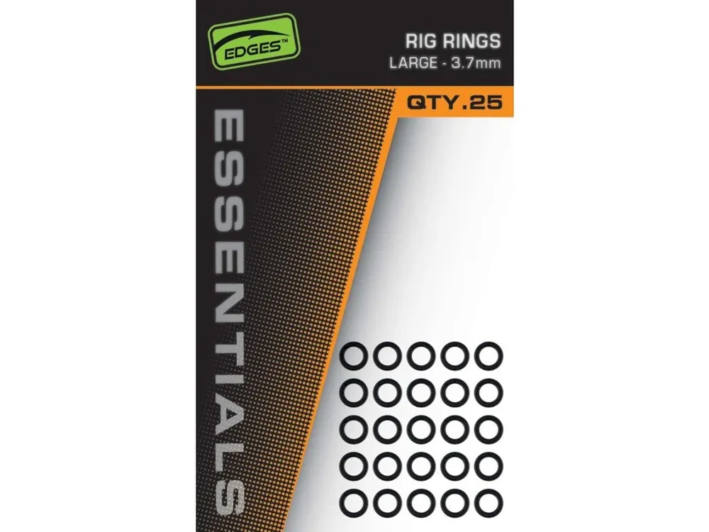 Fox Kroužky Edges Essentials Rig Rings 25 ks 3,7mm Nová Kolekce