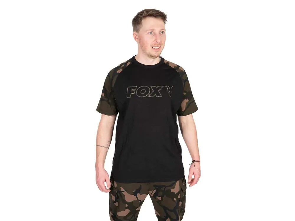 Časově Omezené Fox Tričko Black Camo Outline T-Shirt vel. 3XL