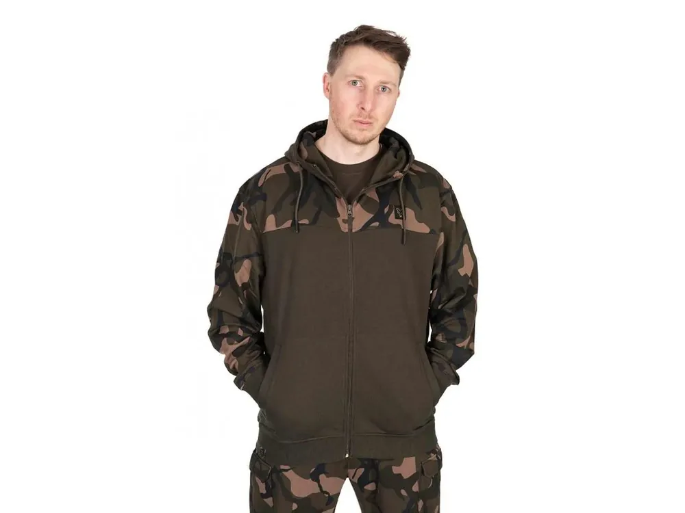 Fox Mikina LW Khaki Camo Split Zip Hoody vel. 3XL Must-Have