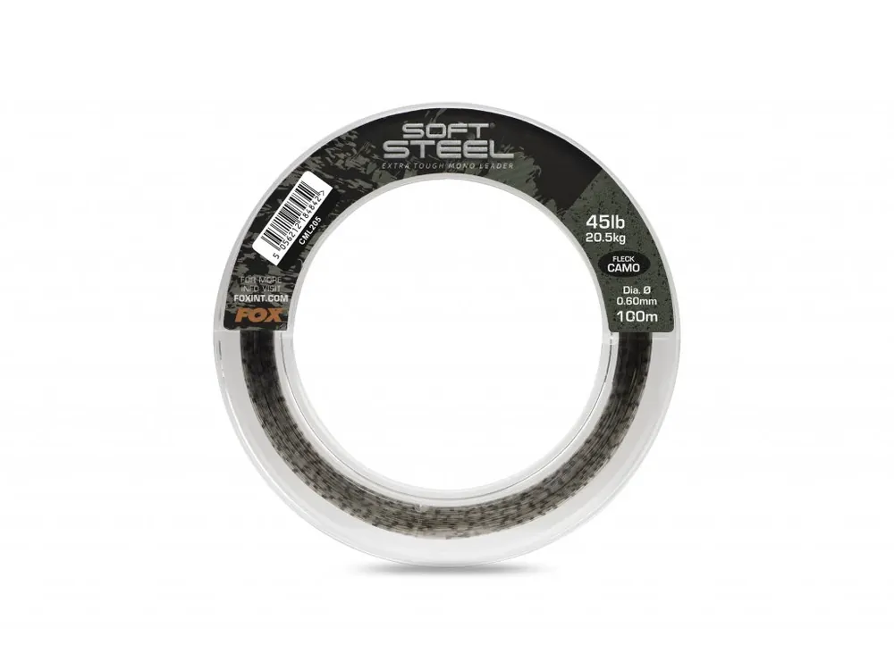 Fox Šokový Vlasec Soft Steel Fleck Camo Leader 0,60 mm 20,5 kg 100 m Nejprodávanější