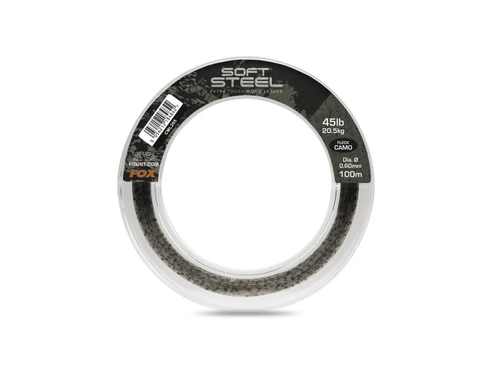 Bezpečná Platba Fox Šokový Vlasec Soft Steel Fleck Camo Leader 0,70 mm 27,3 kg 80 m