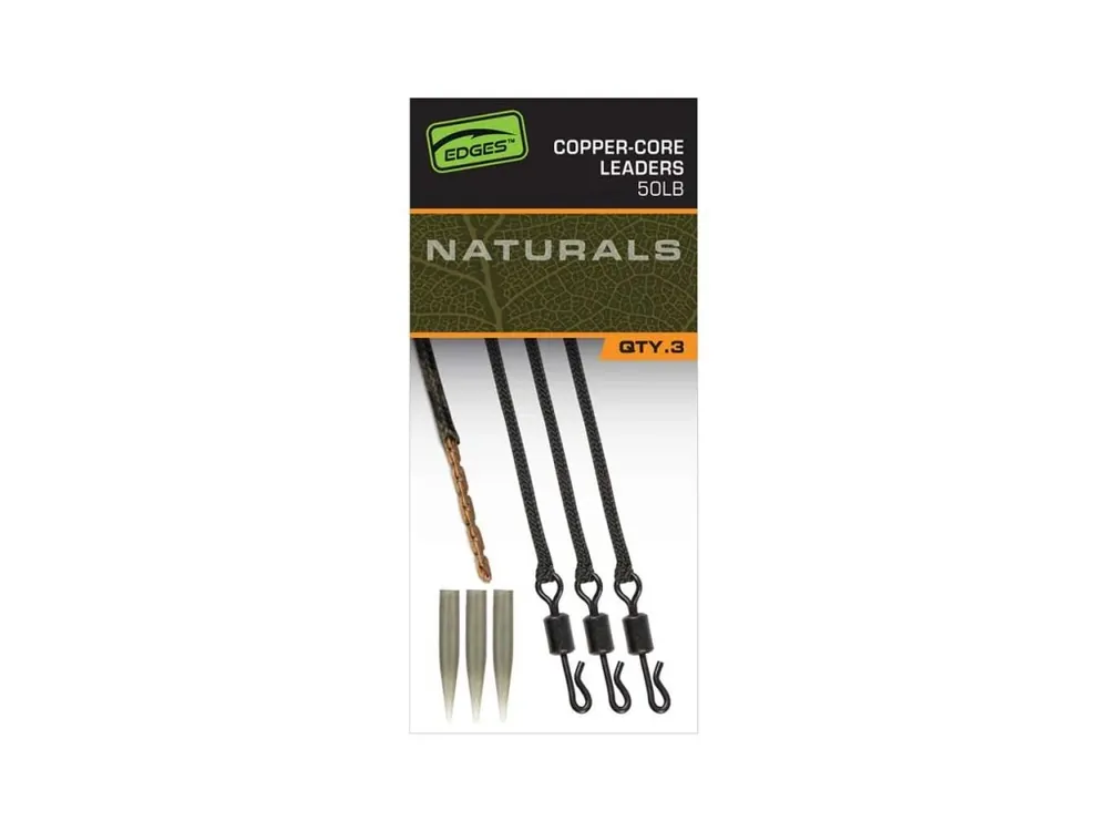 Rychlé Dodání Fox Montáž Edges Naturals Copper-Core Leaders 3ks