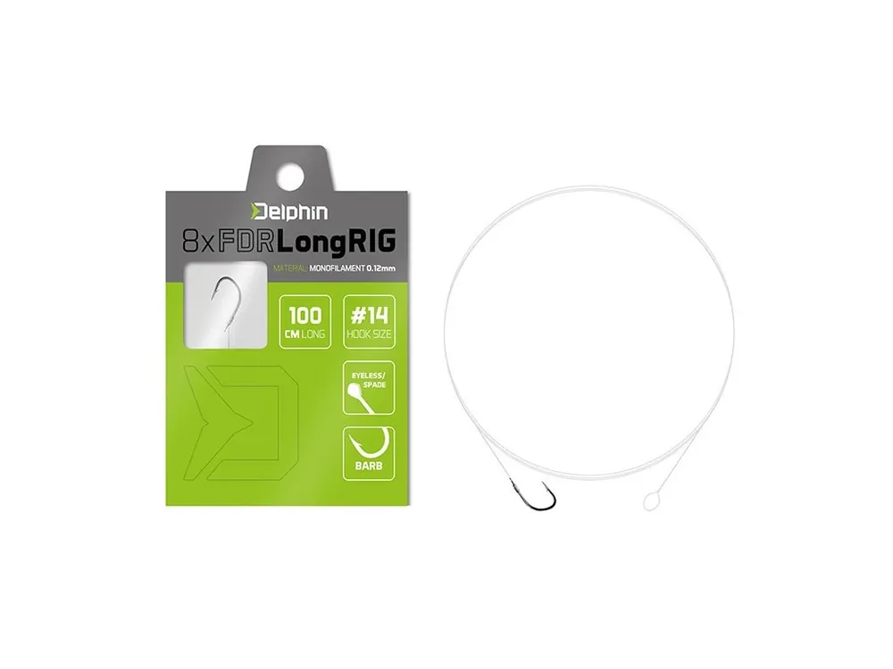 Delphin Návazec FDR LongRig 8ks 100cm 0,16mm BARB 10 Levný