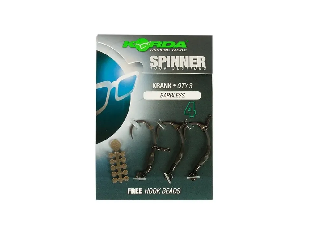 Rychlé Dodání Korda Háčky Spinner Hook Sections Krank Barbless vel. 4