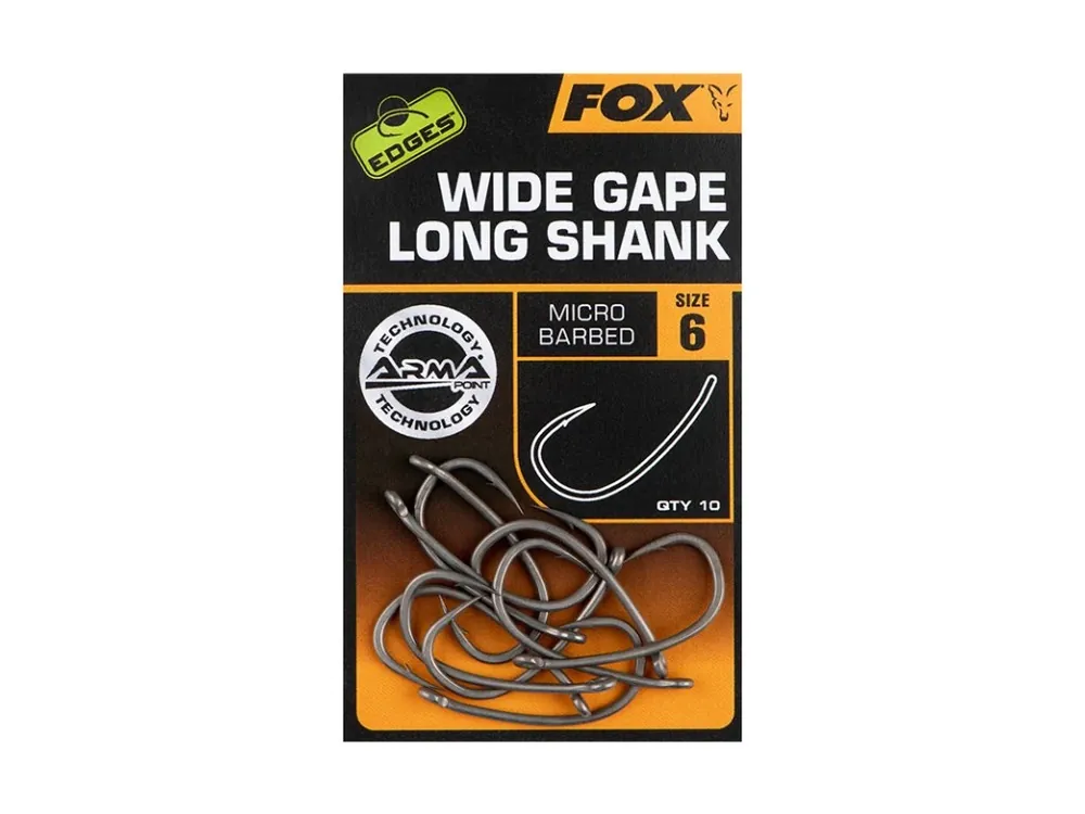 Fox Háčky Wide Gape Long Shank 10ks vel. 6 Autentický