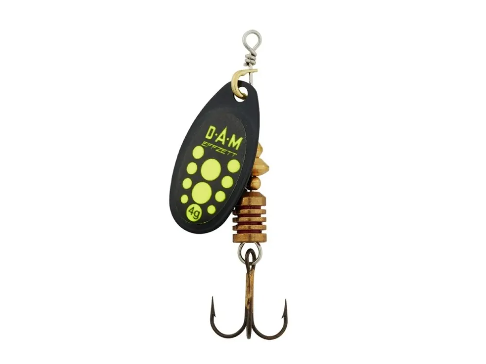 Tovární Cena DAM Třpytka Effzett Standard Spinner SinkingBlack Yellow 3g vel.1