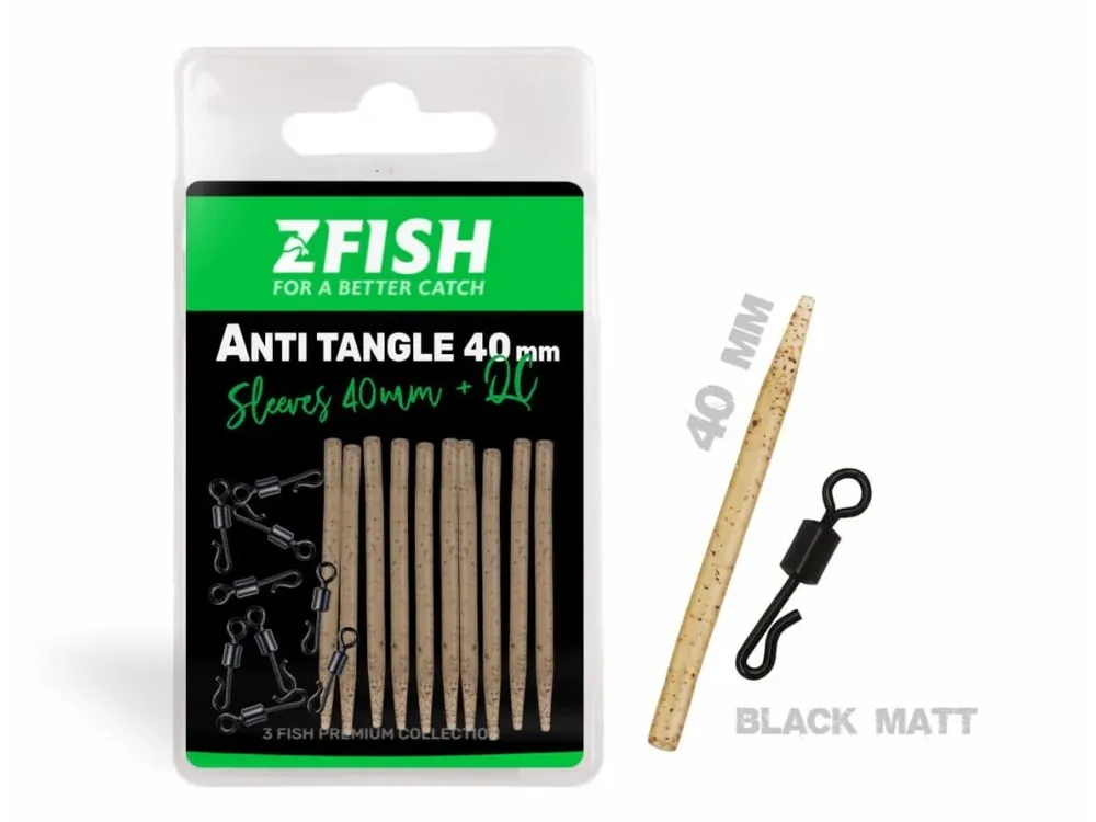 Vysoce Kvalitní Zfish Sada Převleků Anti Tangle Sleeves + Obratlík QC Vel 8 10 ks