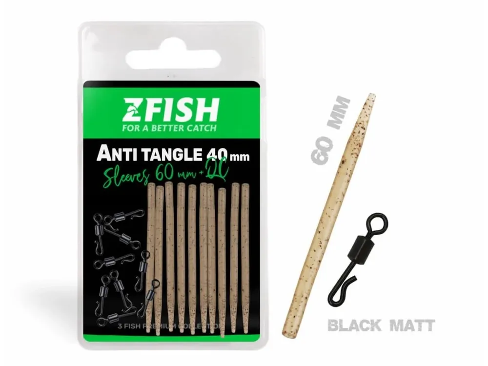 Rychlé Dodání Zfish Sada Převleků Anti Tangle Sleeves + Obratlík QC Vel 8 10 ks