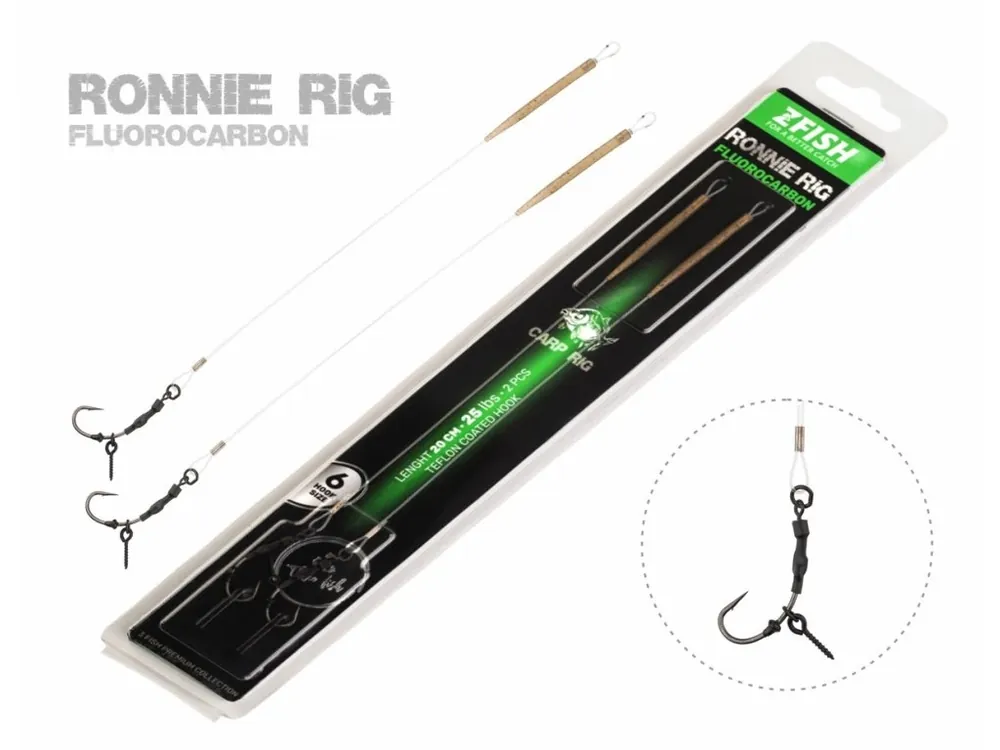 Zfish Návazec Fluorocarbon Ronnie Rig 20 cm vel.4 Cenový Hit