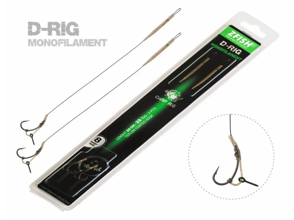 Zfish Návazec Monofilament D-Rig 20 cm vel.8 Novinka