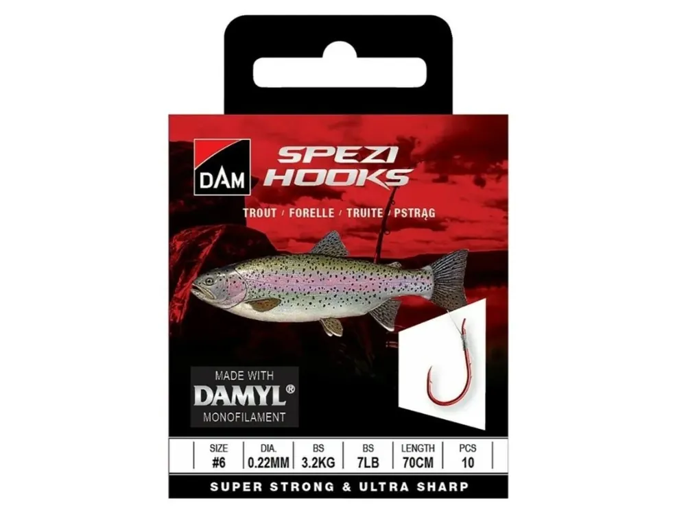 Expresní Doručení Dam Návazec Spezi Trout Red vel.6 70 cm 10 ks 0,22 mm 3,2 kg
