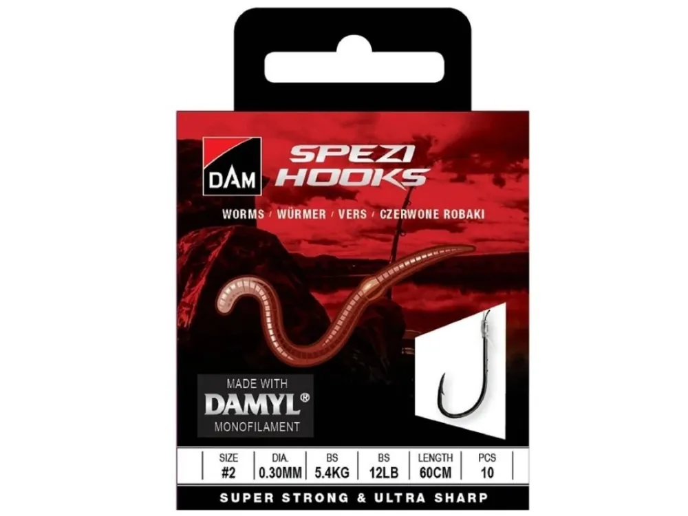 Dam Návazec Spezi Worms vel.4 60 cm 10 ks 0,25 mm 4 kg Omezená Nabídka