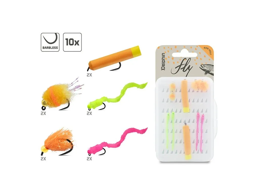 Vysoce Kvalitní Delphin Sada Umělých mušek FLY Trout 10 ks