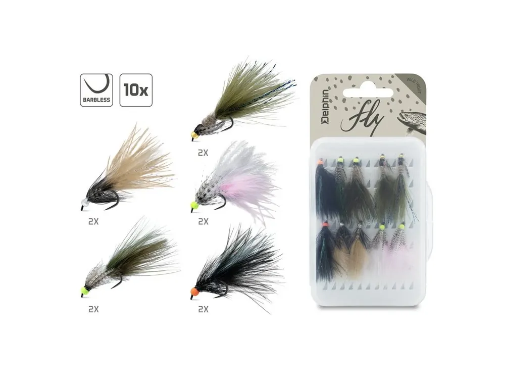 Horká Nabídka Delphin Sada Umělých mušek FLY Wild Trout 10 ks