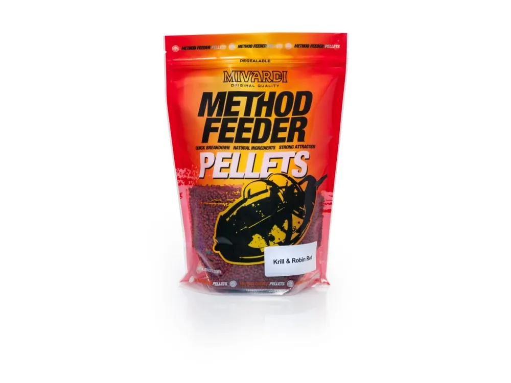 Mivardi Pelety Method Pellets Krill & Robin Red 750 g Vysoce Kvalitní