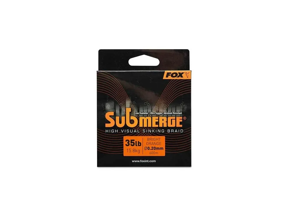 Fox Splétaná Šňůra Submerge Orange Sinking Braid 600 m 0,20 mm 15,8 kg Super Cena
