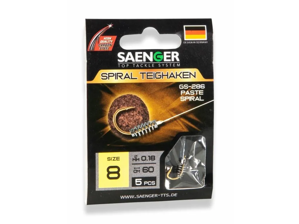 Saenger Návazec pro lov s těstem (háček se spirálou) Teighaken GS-286 vel. 6, 5 ks/bal Horká Nabídka