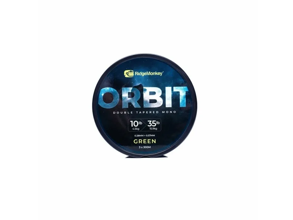 Značkový RidgeMonkey Vlasec RM-Tec Orbit Double Tapered Mono 0,28-0,57mm 10-35lb 3x300m Green