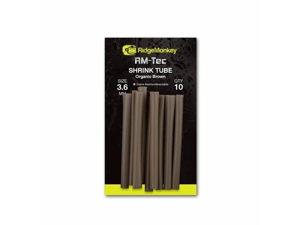 Nová Kolekce RidgeMonkey Smršťovací hadička RM-Tec Shrink Tube 3,6mm Organic Brown 10ks