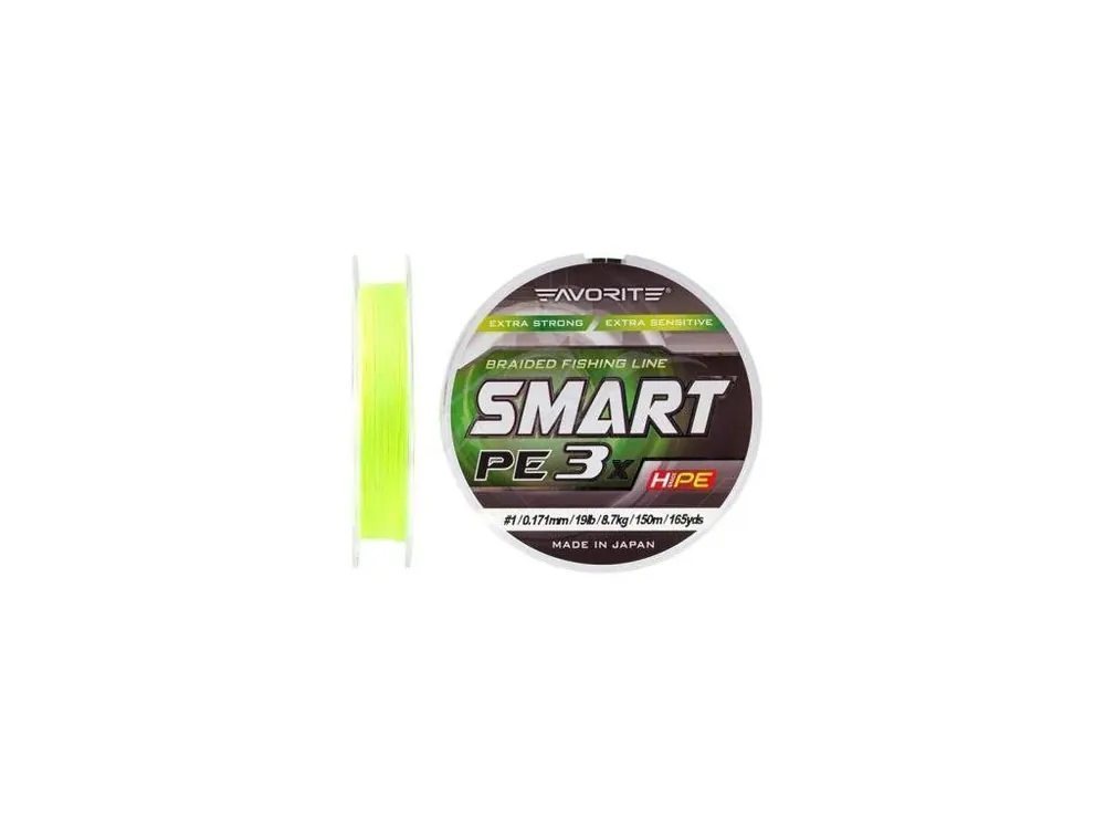 Levný PE Line Favorite Smart PE 3x 150м (fl.yellow) 1.0/0.171mm 19lb/8.7kg