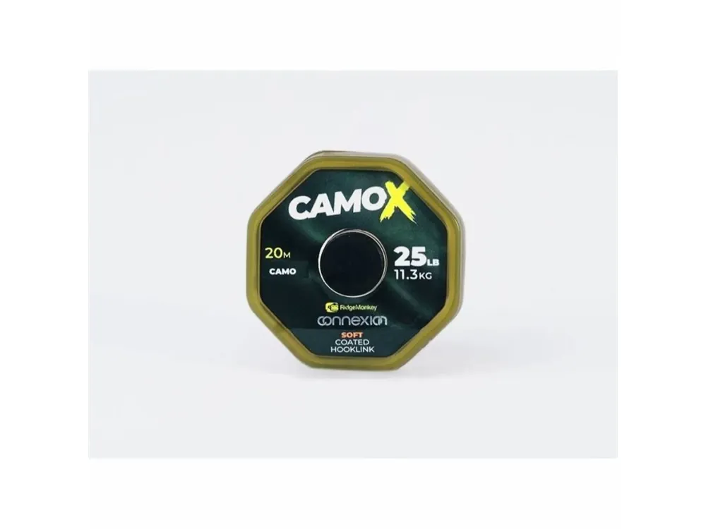 Koupit Online RidgeMonkey Šňůrka Connexion CamoX Soft Coated Hooklink 25lb 20m