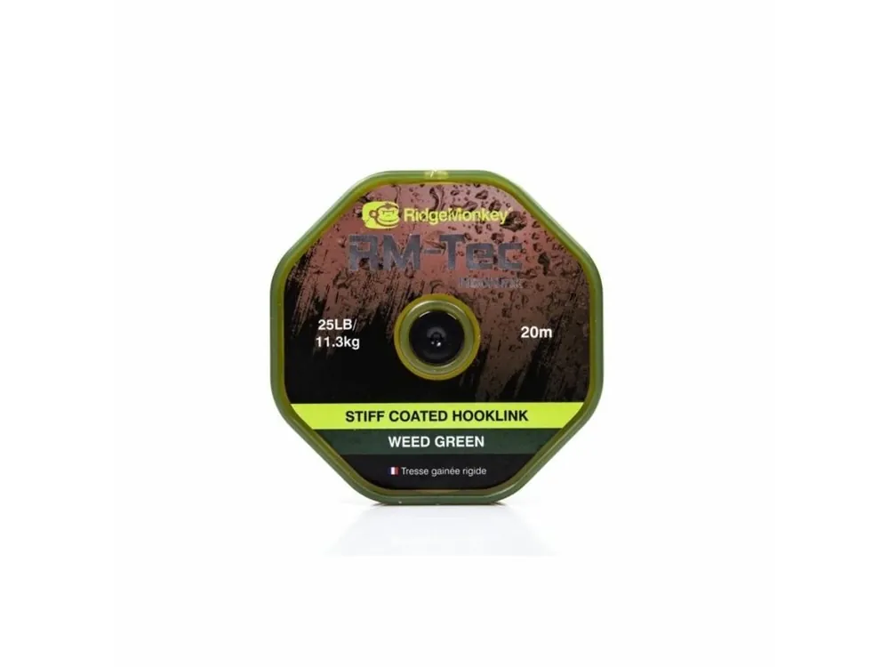 RidgeMonkey Šnůra RM-Tec Stiff Coated Hooklink 25lb 20m Zelená Cenově Výhodný