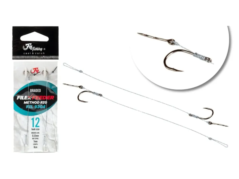 Filfishing Návazec Method Feeder Braided Rig - Velikost 12 - 0,12mm Finální Výprodej