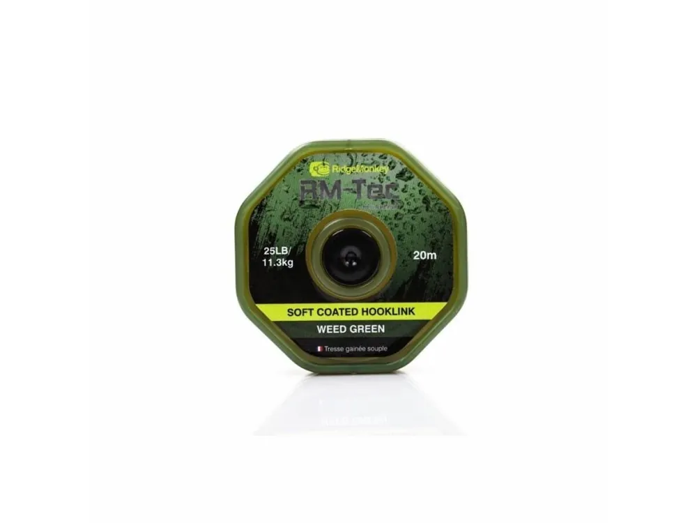 Jen Po Omezenou Doba RidgeMonkey Šnůra RM-Tec Soft Coated Hooklink 25lb 20m Zelená