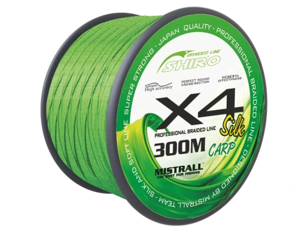 Časově Omezené Mistrall šňůra Shiro braided line carp X4 0,28mm 300m zelená