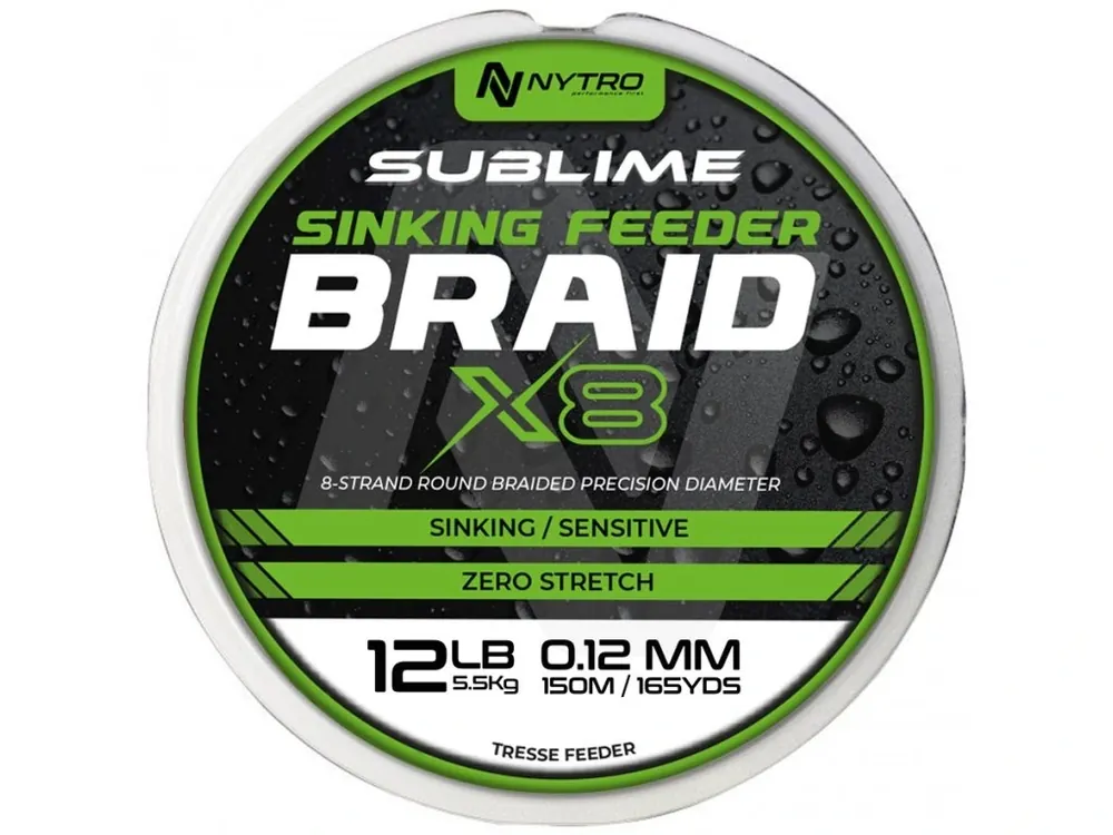 Levný Nytro Šňůra Sublime X8 Sinking Feeder Braid 150m 0,10mm 5kg