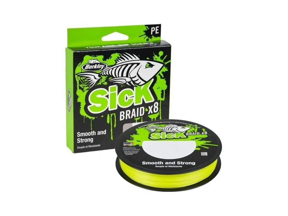 Novinka Šňůra Berkley Sick Braid x8 5,4kg 150m 0,06mm Flame Green