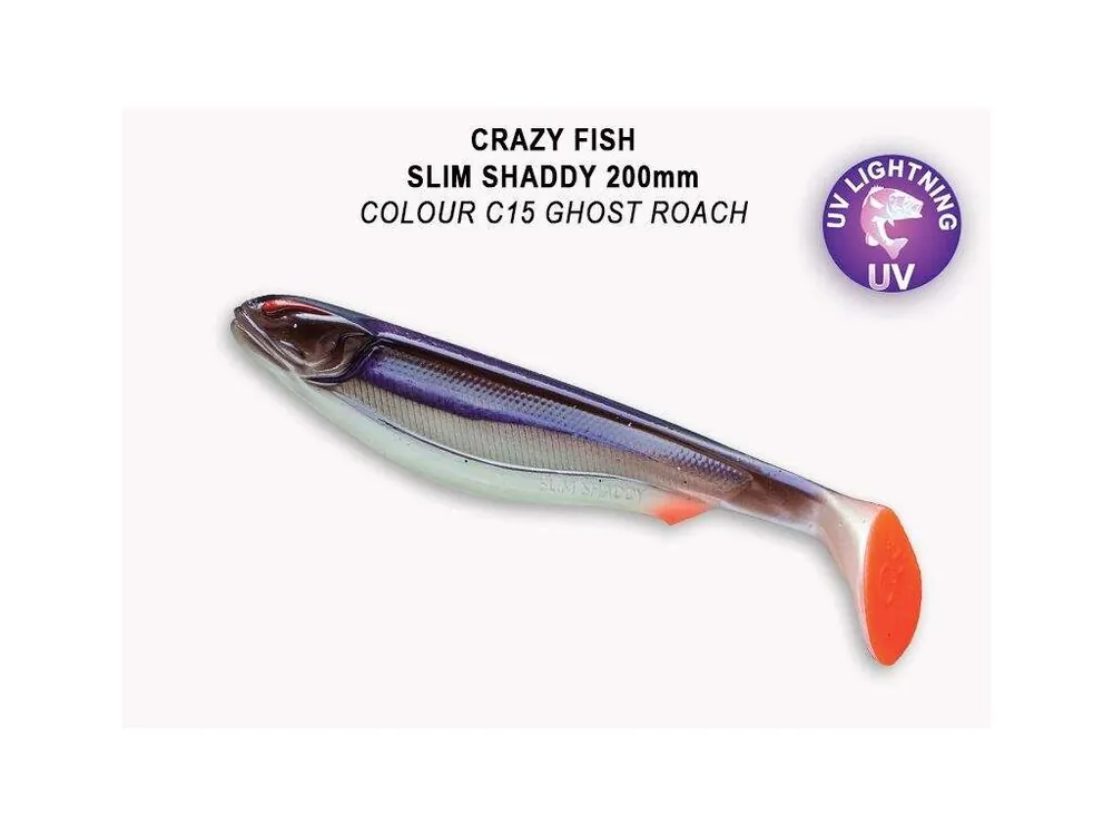 Slim Shaddy 8" 20cm color C15 Ghost roach váha 63g Akční Nabídka