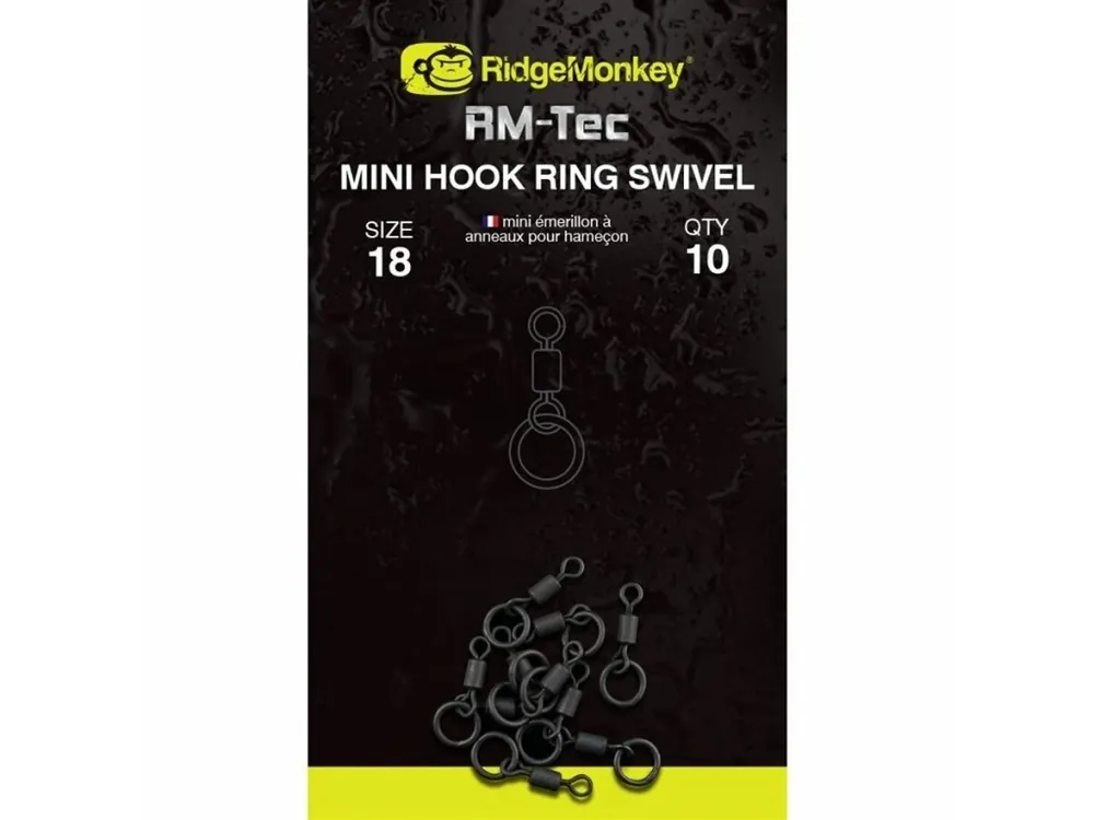 Víkendová Akce RidgeMonkey Obratlík RM-Tec Mini Hook Ring Swivel 10ks