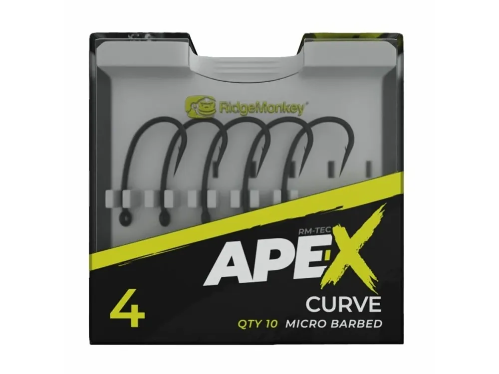Koupit Online RidgeMonkey Háček Ape-X Curve Barbed Velikost 8 10ks