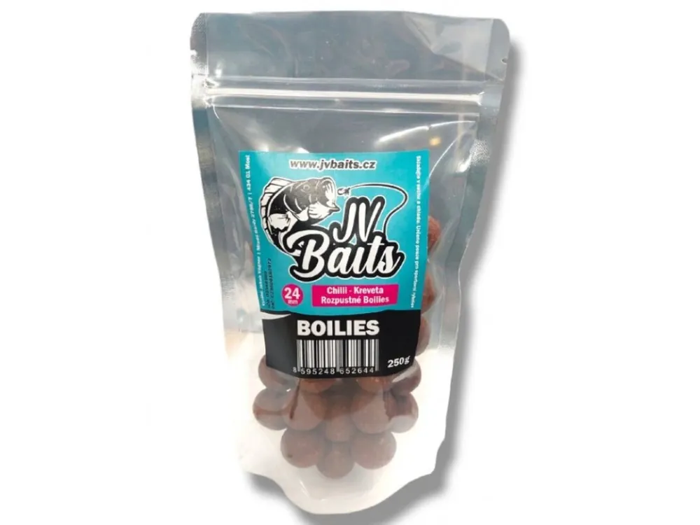 JV Baits rozpustné boilies chilli-kreveta 250g 24mm Tovární Cena