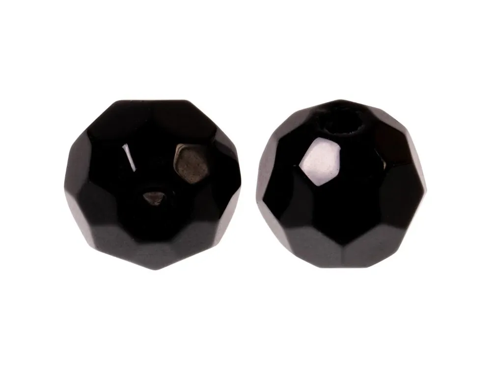 ZECK - skleněné korálky – Faceted Glass Beads Black Horká Nabídka