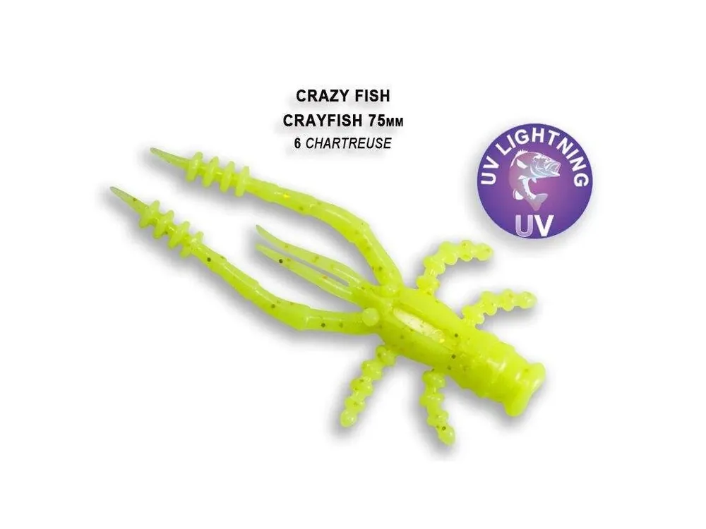 Akce Cray Fish 7,5cm barva 6 Chartreuse balení 7 kusů