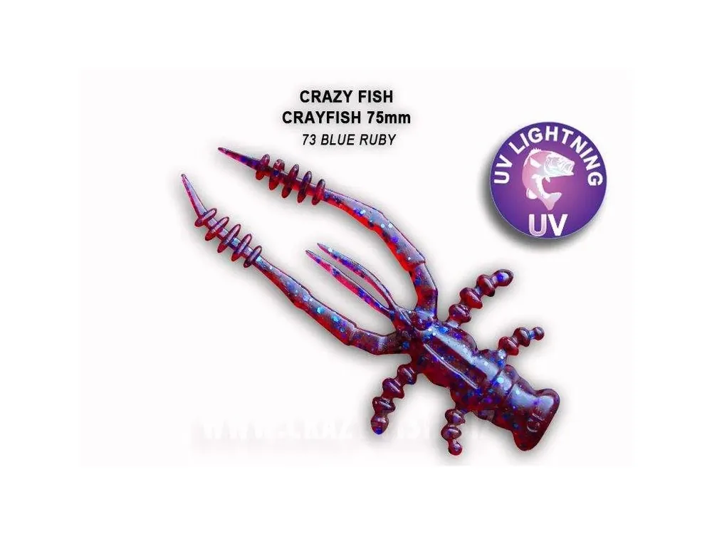 Super Cena Cray Fish 7,5cm barva 73 blue ruby balení 7 kusů