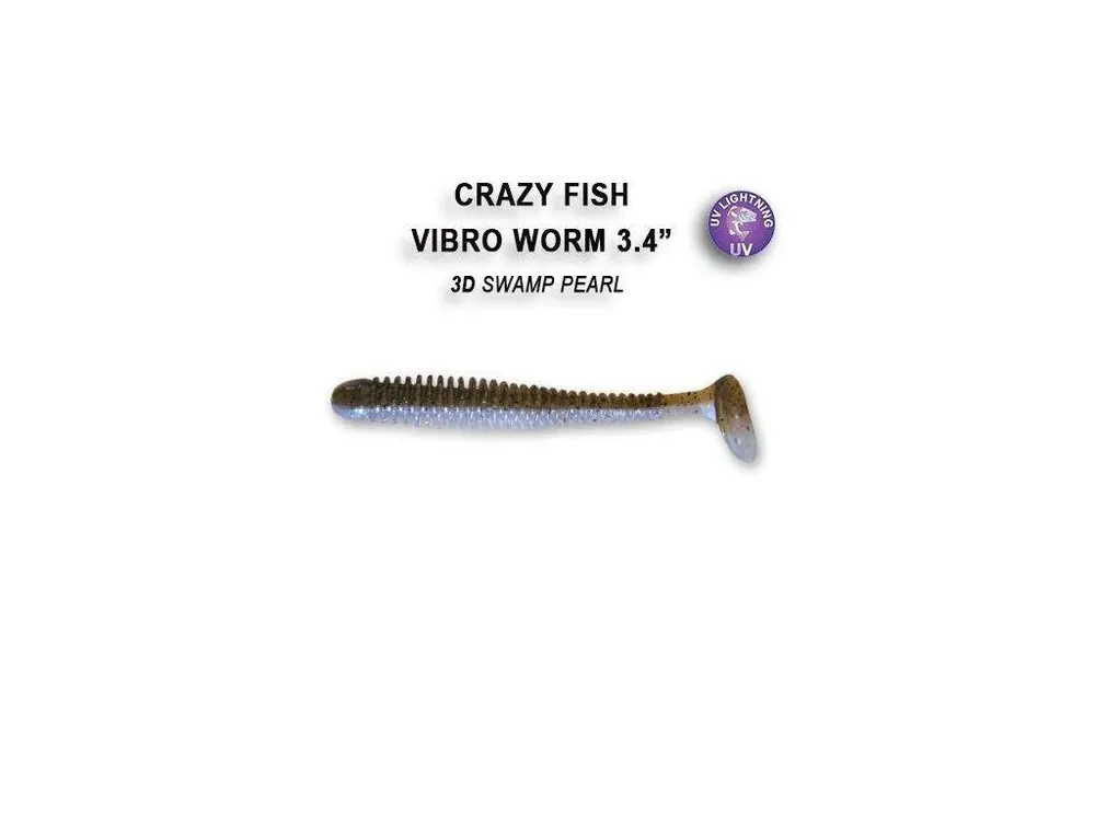 Vibro Worm 8,5 cm barva 3D swamp pearl floating Sleva